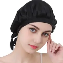 Все включено сплошной Цвет мягкий шелк дышащий Для женщин сна шапка-тюрбан Уход за волосами; головной убор