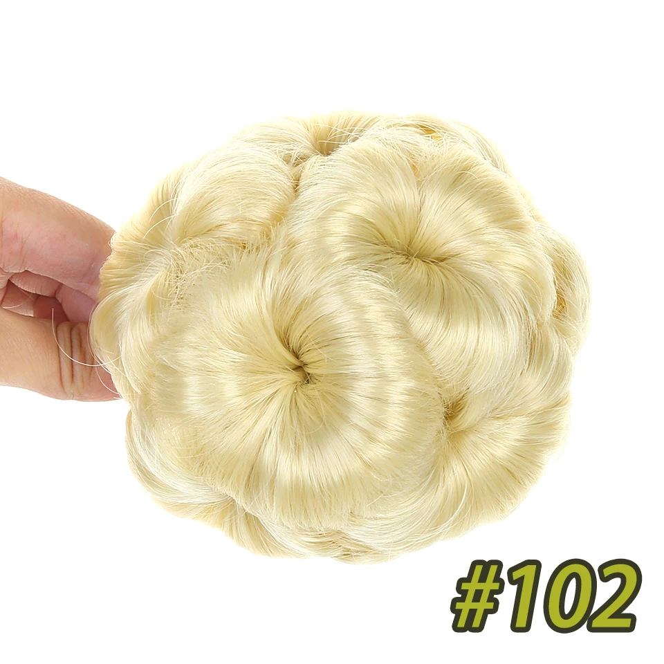 LM цветок стиль синтетического волокна волос горячей клип в эластичный парик светильник расширение булочка пончик для женщин - Цвет: 102