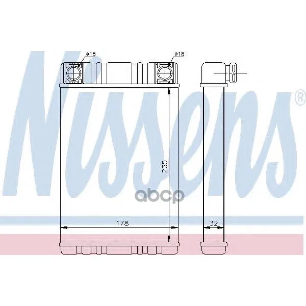 Радиатор Отопителя Mb S203/W203/R230 1.8-6.2/2.0d-3.2d 00-09 Nissens 72028 Nissens арт. 72028