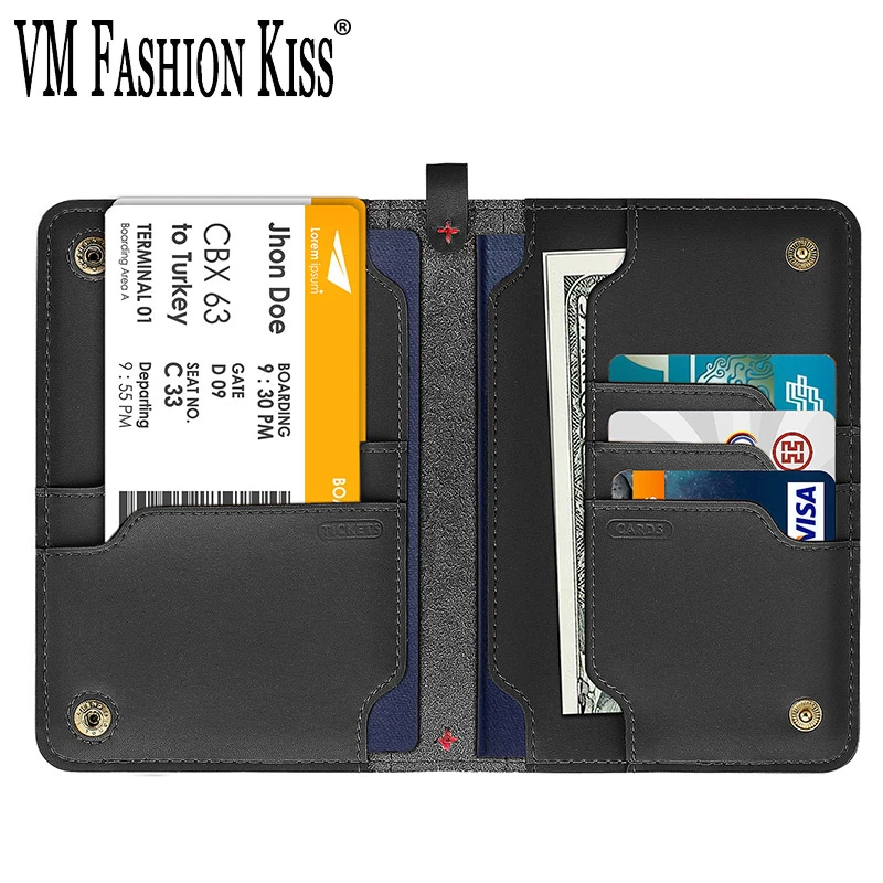 Multi-Function Document Wallet Large-Capacity Wallet. Mens Wallet Passport Wallet