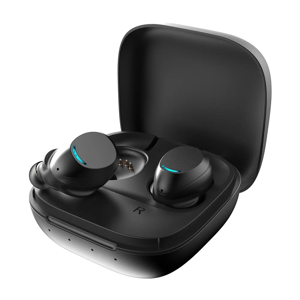 Беспроводные наушники спортивные Bluetooth гарнитура с микрофоном с зарядным устройством сенсорное управление водонепроницаемые беспроводные вкладыши TWS-U9 - Цвет: Черный