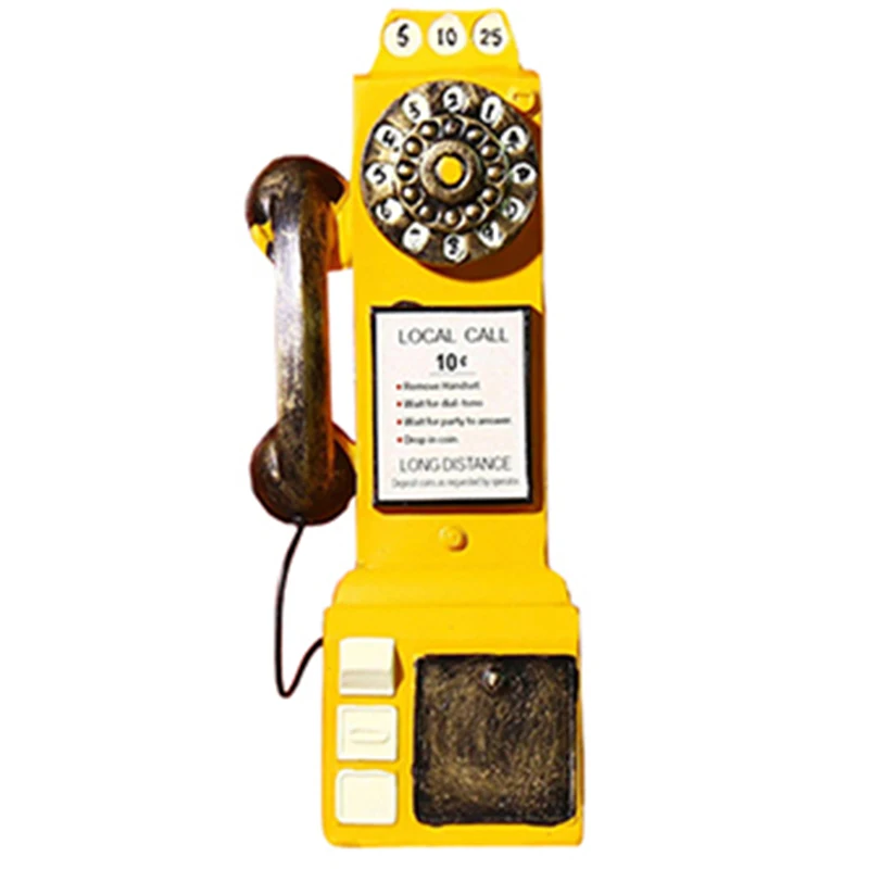 Creative Resin Telephones Model Retro Crafts Home Decoration Vintage Telephone Model Crafts Ornaments Retro Home