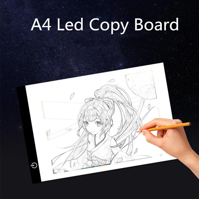 Online Elektronische Kunst Grafik Malerei Schreibtafel Tisch A4 Zeichnung Tablet Digitale Grafiken Pad USB LED Licht Box Tracing Kopie Bord