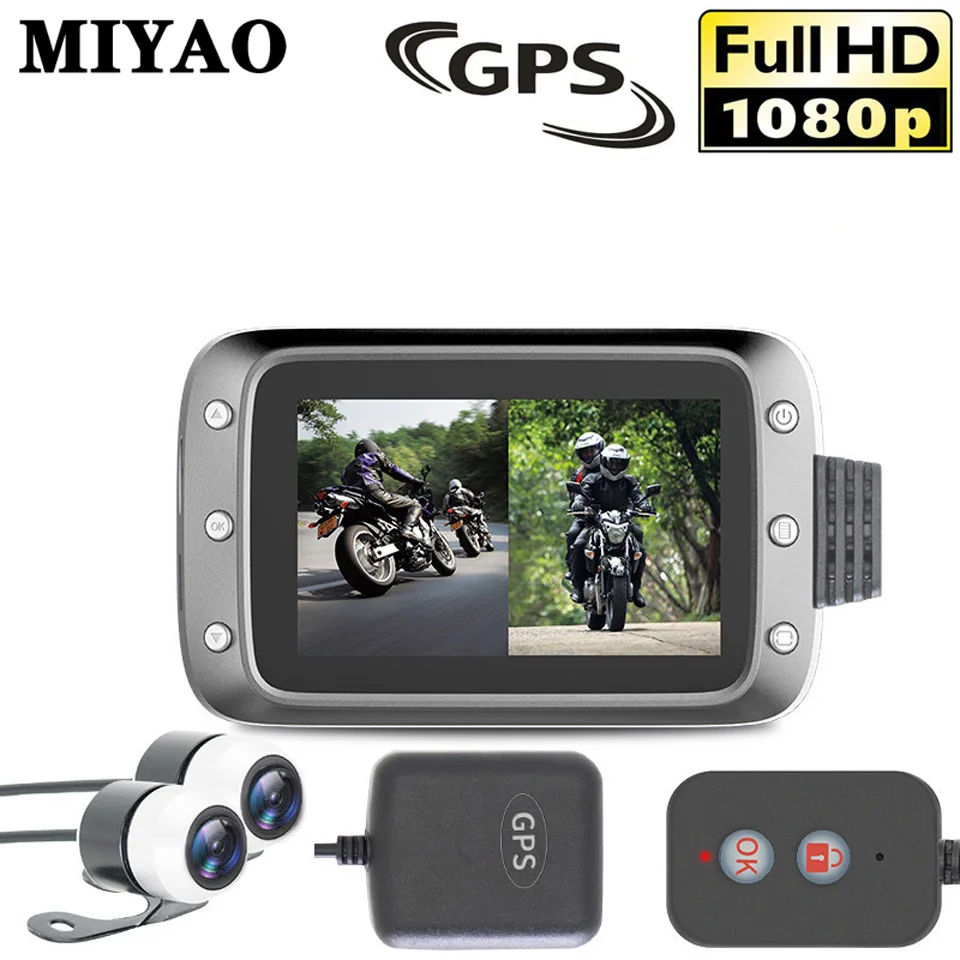

Motorcycle Recorder Action DVR Camera Front and Rear View Dual Lens Waterproof Motorcycle Dash Cam Night Vision Video Recorder