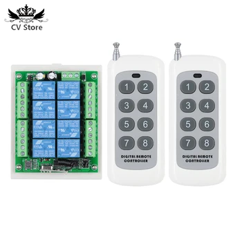 

433Mhz DC 12V 8 CH RF Wireless Remote Control Switch Remote Control System 8CH Relay Receiver 8 Button Transmitter