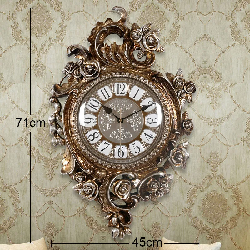 Large Circular Three-dimensional Carving Wall clock Flower Quartz Clock Z1203-3  
