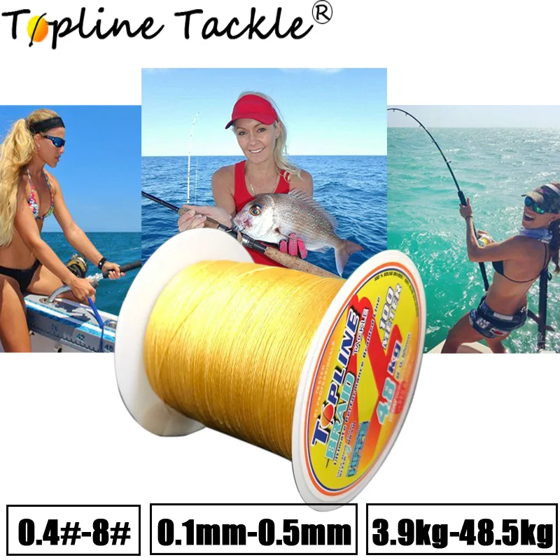 Леска Topline для рыболовных снастей, многонитевая рыболовная леска, 4 проволочные нити для океанской пляжной рыболовной лески, плетеная 4-нитевая рыболовная леска