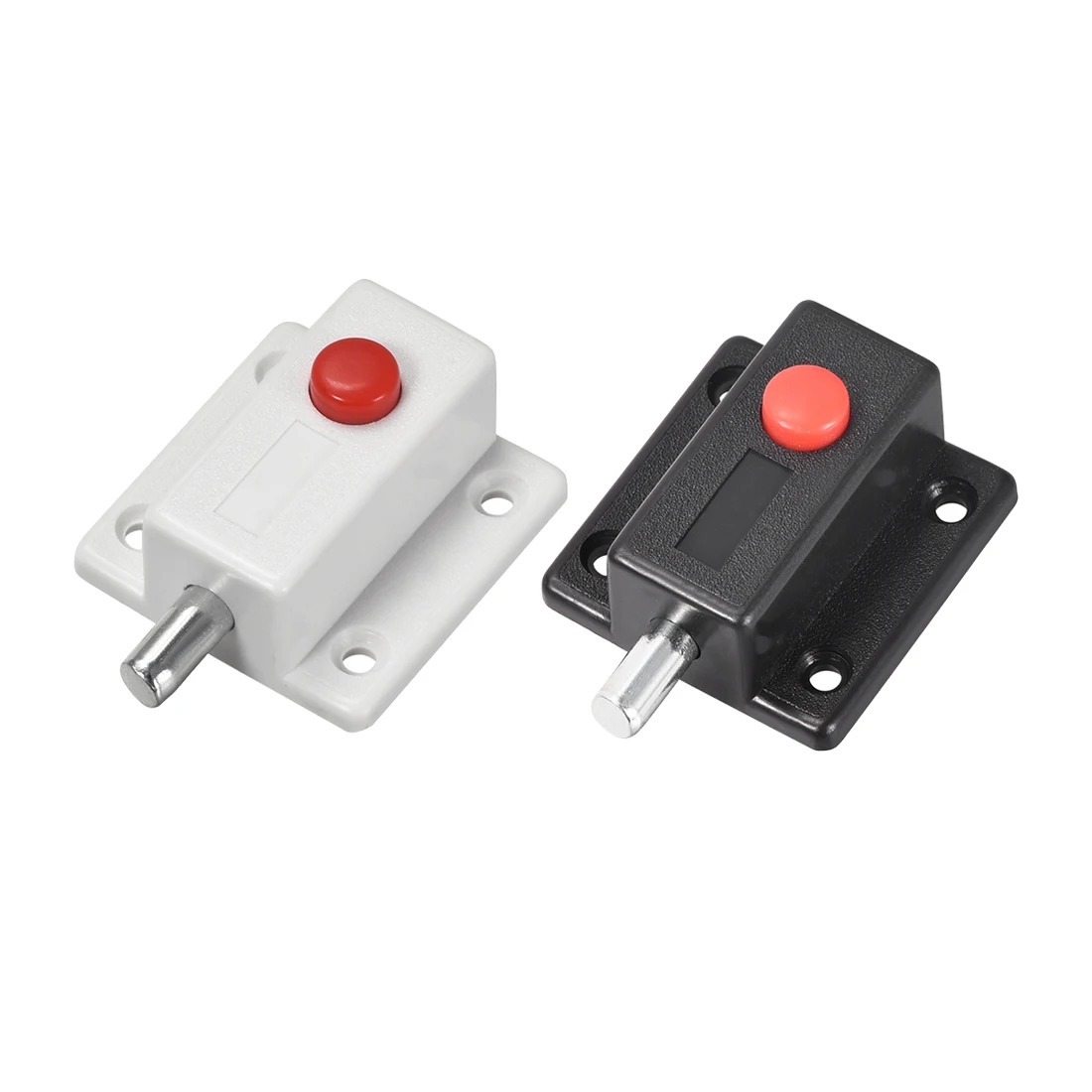 

uxcell Uxcell High Quality 5/10 Pcs Door Bolt Lock, 2-inch Plastic Sliding Flush Barrel Latch with Switch Button