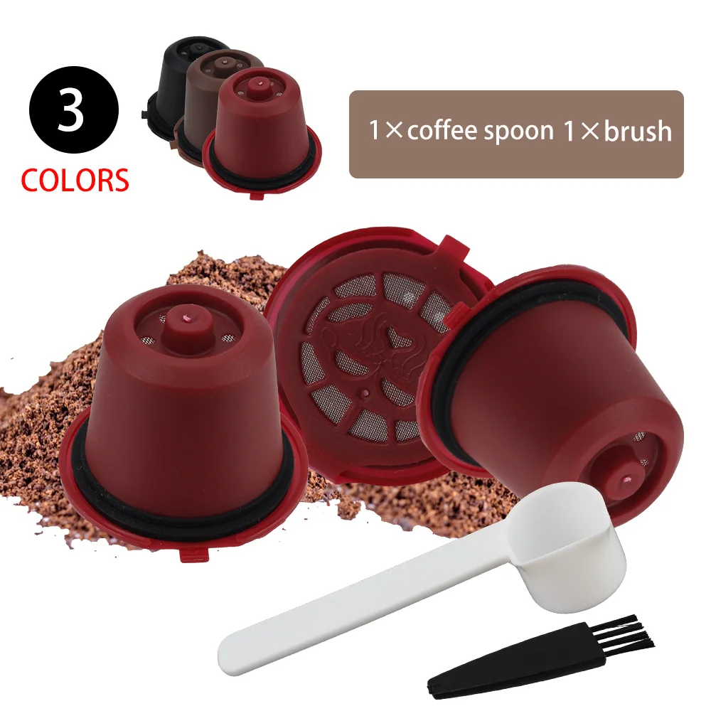 Riutilizzabile Per Nespresso Con Cucchiaio Pennello Caffè Filtro Caffè Caffè Capsule Tazza