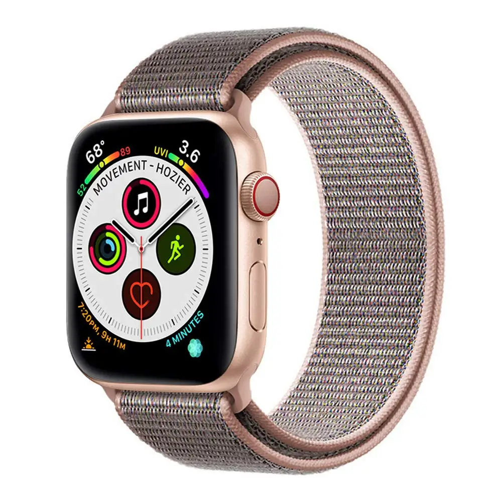 Ремешок для наручных часов Apple Watch серии 3/2/1 мягкий нейлон дышащий сменный ремешок Спортивные петли для наручных часов iwatch серии 4 5 дропшиппинг - Цвет ремешка: 14pink sand