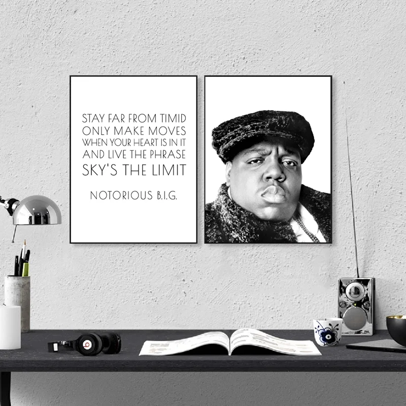 The Notorious BIG Art Decor Canvas Painting Wall Picture Home Decoration 50x70cmx2 unframed N/A Biggie Smalls Rap Lyrics Canvas Art Print Wall Poster 