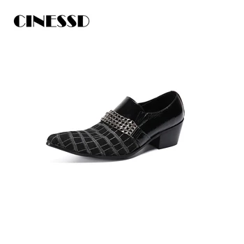 

New Designer Men Oxford Business Shoes Formal Leather Genuine Pointed Toe Thick Bottom Comfortable Slip-on Shoes for Man