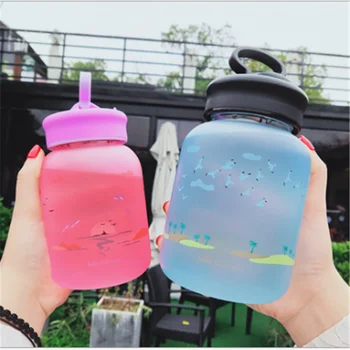 

618 Big Sale the same water cup ins Korean version of the water in the gradient color large capacity glass female students