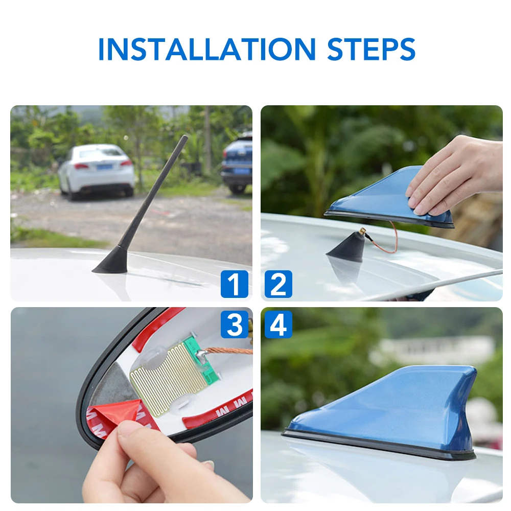 CutuLi Antenne Requin De Voiture Pour Renault Captur/Captur 2 2010-2023, ABS AM/FM Radio Signal Antenne De Voiture En Forme D'aileron De Requin Accessoire, E/Red