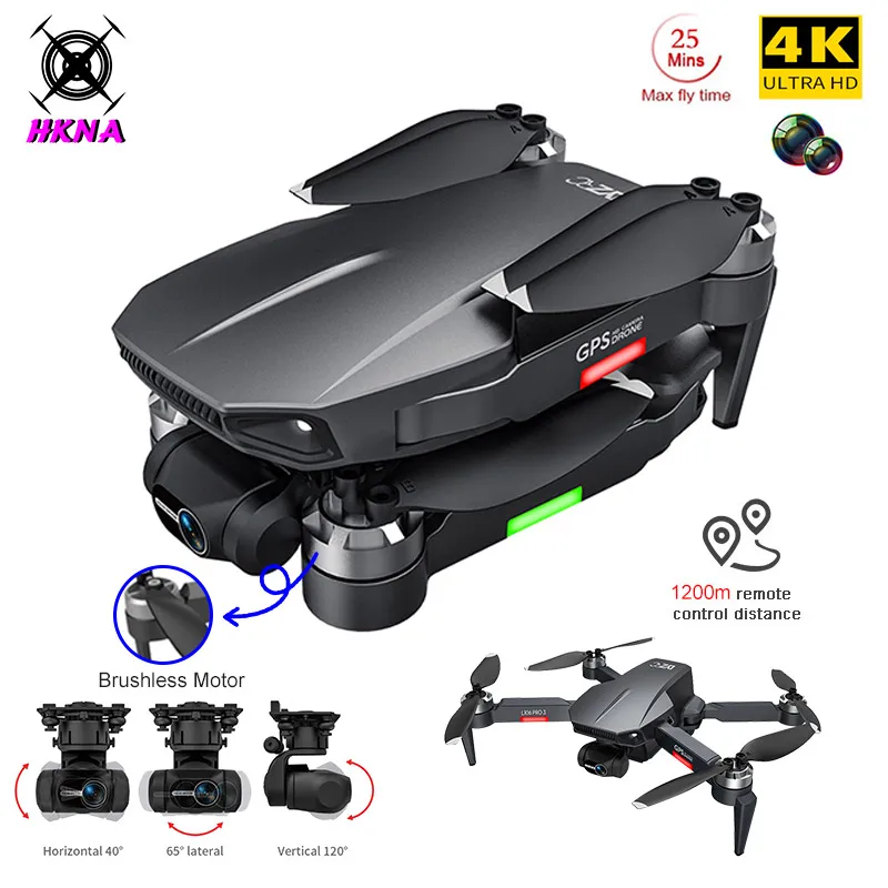 2021 New L106 Pro 2/3 GPS Drone 4K Professional HD Dual Camera 3-Axis Gimbal 2.4G Wifi FPV Brushless Motor Foldable Quadcopter |