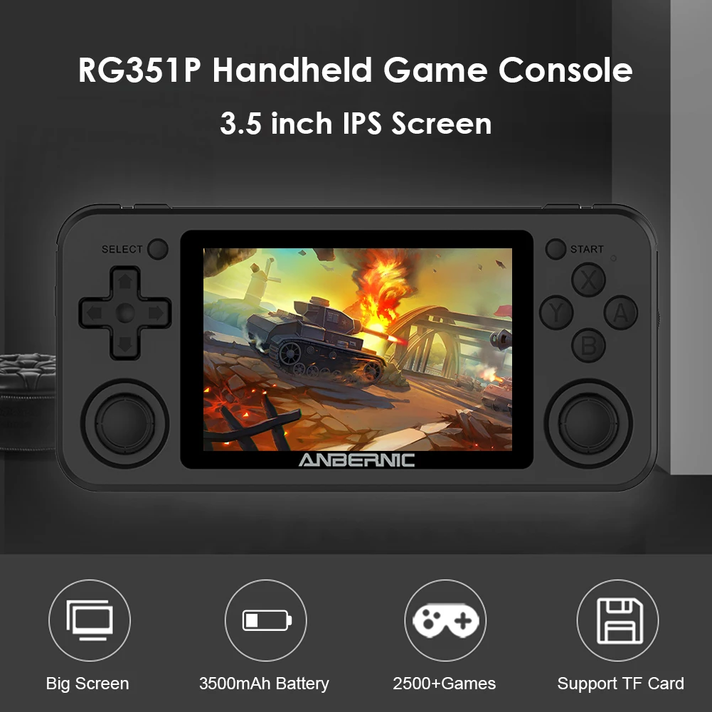 RG351P ANBERNIC RG350P портативный игровой плеер 64 Гб Emuelec система PS1 битная игра IPS RG351