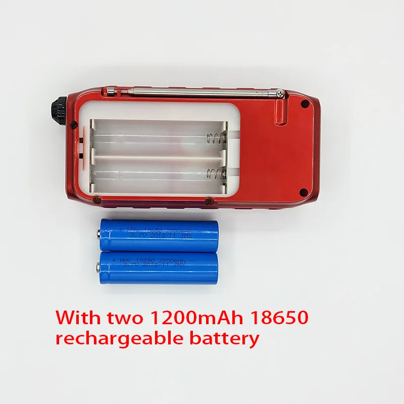 T-889 портативное радио 70-108 МГц портативное цифровое FM USB TF время часы MP3-плеер динамик поддержка двух 18650 перезаряжаемая батарея - Цвет: With 2 battery