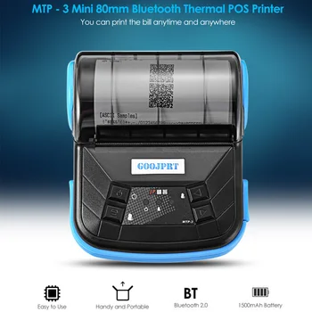 

80mm Easy Operate Resaurant IOS Android Receipt Portable Low Noise Shop Multifunction Bluetooth Thermal Printer Smart Convenient