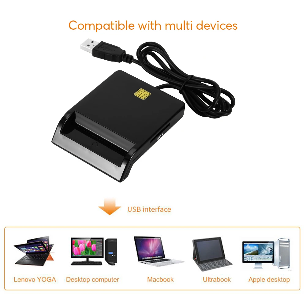 X02 USB SIM Smart Card Reader For Bank Card IC/ID EMV SD TF MMC Cardreaders  USB CCID ISO 7816 for Windows 7 8 10 Linux OS| | - AliExpress