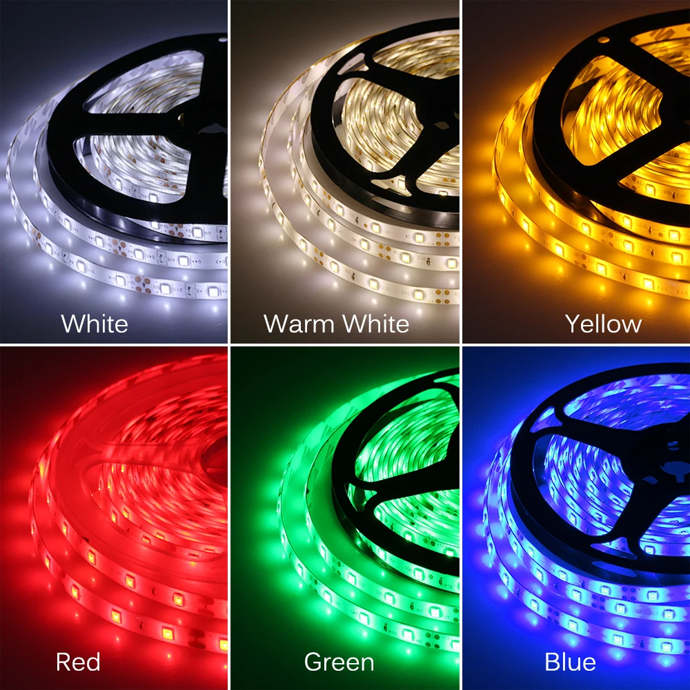 

LED Lights 12V Colored Stripe 5M 10M led Strip Light SMD 2835 White Blue Red Green Tape Waterproof Neon Lamp For Room Bedroom