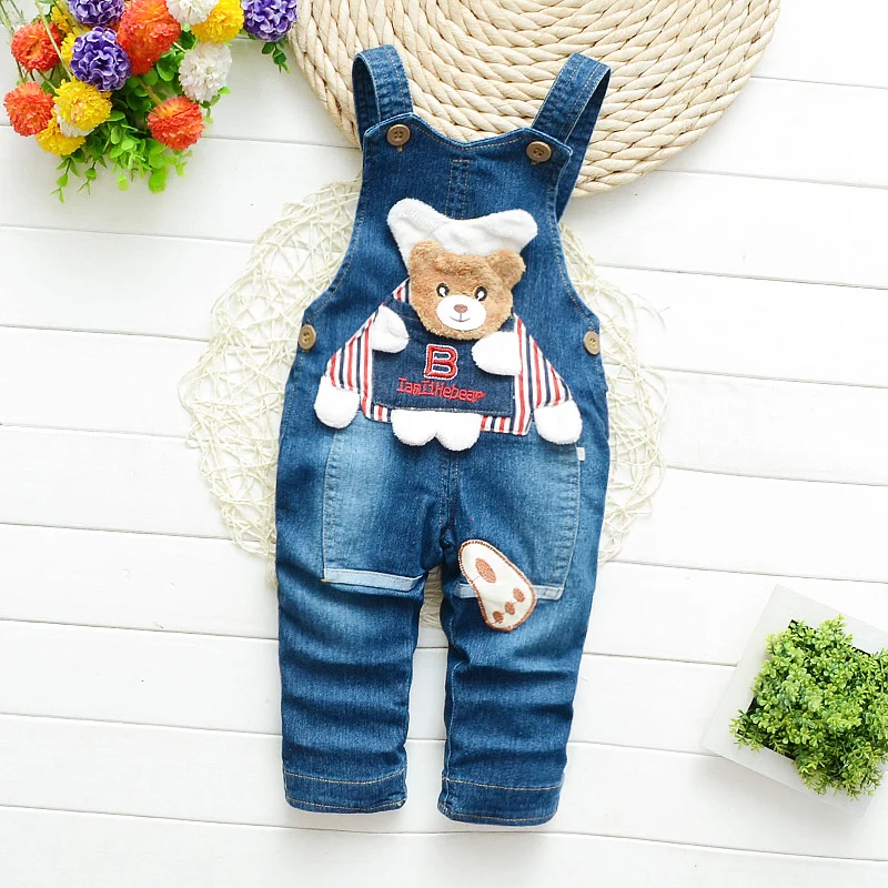 

HOT! Spring Autumn Baby Boy Overalls Bib Child Denim Pants Infant Jumpsuit Children's Clothing Romper Kids Jeans