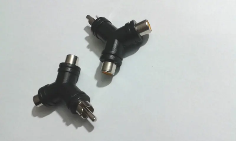 50 шт. Y адаптер 2 RCA Женский 1 RCA Мужской Разъем