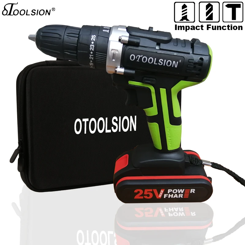 

25+3 Torque 25V Electric Screwdriver Electric Drill Power Tools Electric Impact Screwdriver Drill Hammer For Metalworking