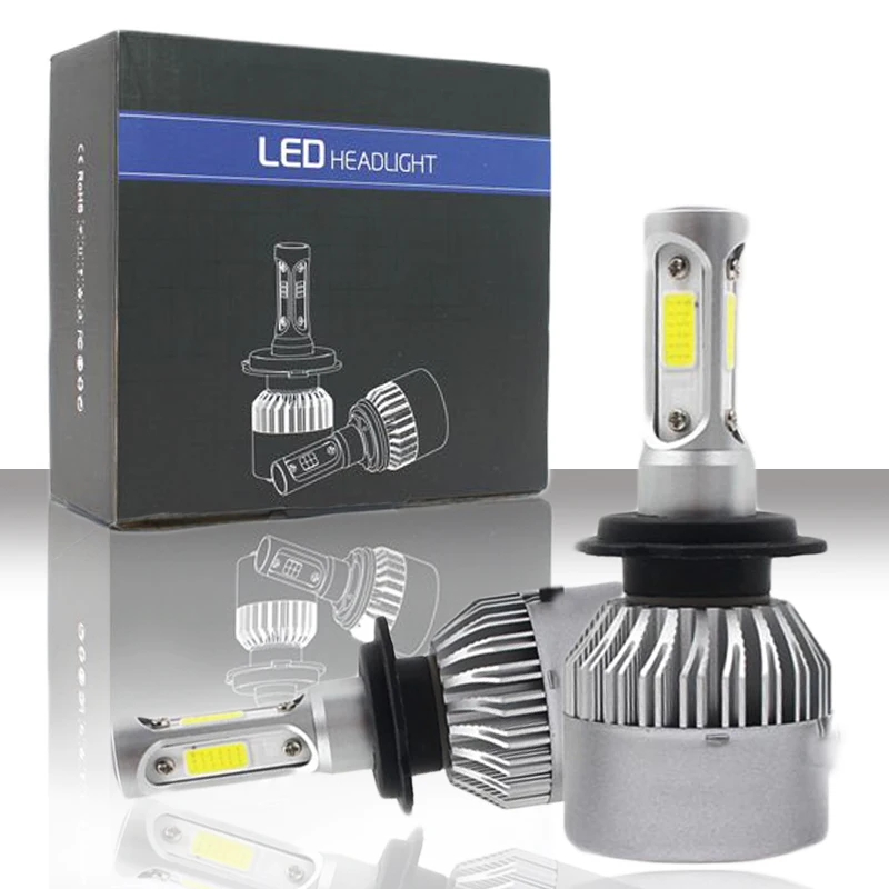 

Auto Kit LED H7 6000K 8000LM H1 H3 H8 H11 9005 HB4 H13 Fan Car Led Bulbs COB S2 LED Headlight 36W H4 Bulb Bright lamp Light