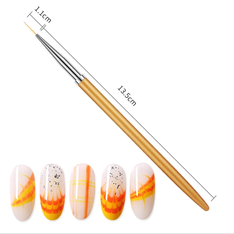 3pcs/lot Fine Hand painted Hook Line Pen Round Tip Watercolor Drawing Brush Pen Manicure nail art Tool
