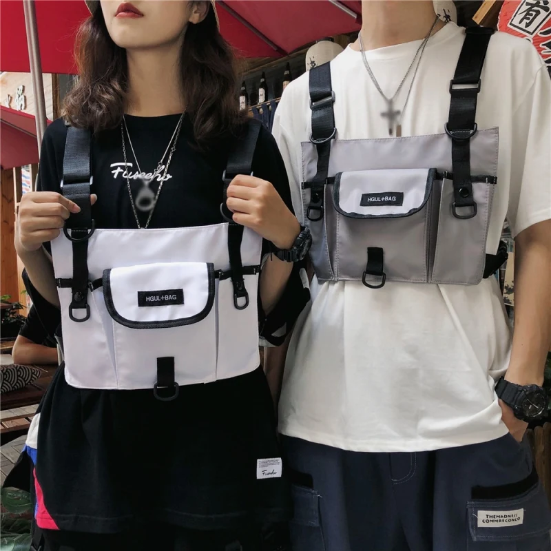 Мужская и мужская сумка в стиле хип-хоп тактическая жилетка многофункциональная нагрудная сумка водонепроницаемый жилет рюкзак