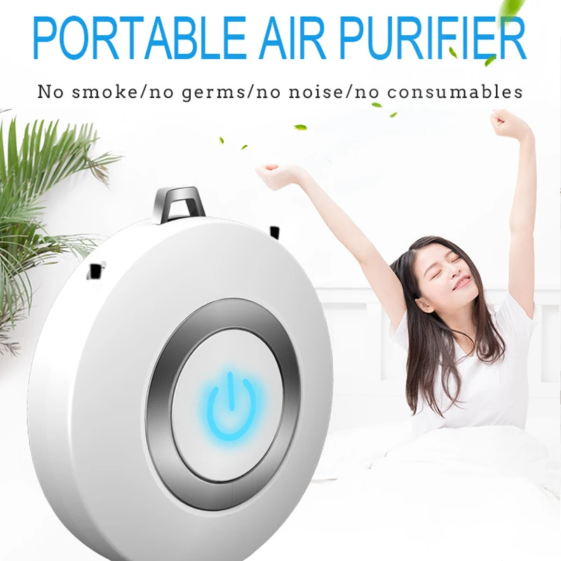 

ELOOLE Sterilization Air Purifier Necklace Air Ozonizer Mini Portable USB Car Air Cleaner Negative Ion Generator Air Freshener