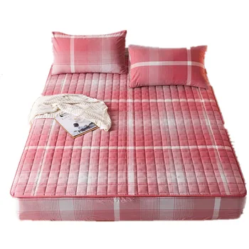 

160x200cm New 100% Cotton quilted Mattress cover With Elastic Band Dust Proof Mattress Protector For Bed Anti-mite Pad Covers