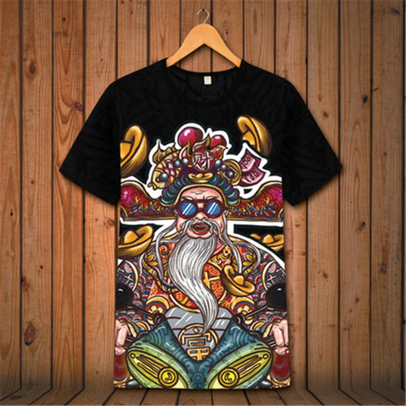 

Chinese style Peking Opera Mask print funny short sleeve t shirt Summer new high-quality soft comfortable thin t shirt men S-6XL