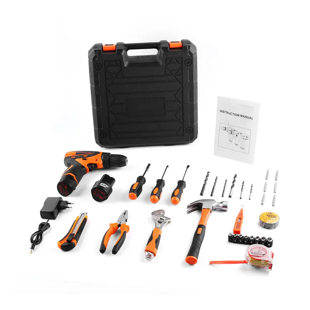 

LESHP 34 Pcs Universal Multi-functional Precision Maintenance Repair Instrumental Set 12V Li-ion Electrodrill Project Kit