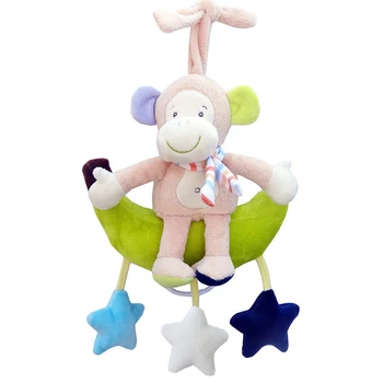 

Baby Kids Plush Toys Cute Cartoon Cloth Animals Pull Bell Music Clockwork Pull Bell Bed Hanging Toys Kids Gift