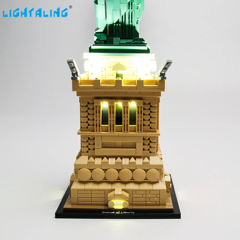 Lightaling Led Light Kit For Architecture Statue of Liberty Building Blocks Compatible With 21042( Lighting Set Only