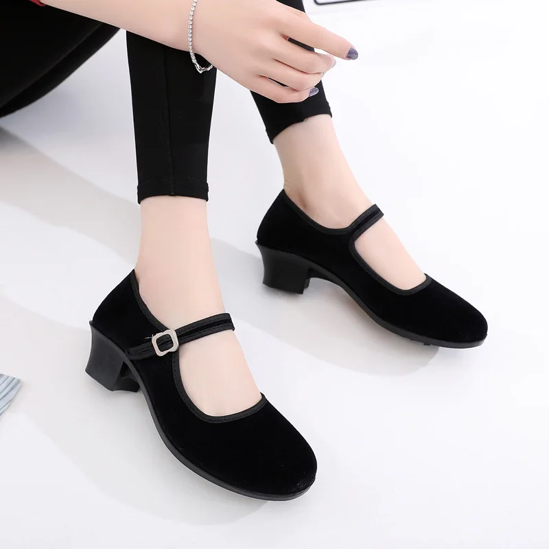 Dance Shoes Woman Ladies Modern Soft Outsole Jazz Sneakers Breathable Lightweight Female National Dancing Fitness Sport Black 2