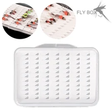 Fly коробка рыболовных крючков пены водонепроницаемый прочный рыболовные снасти прозрачный Pesca с 77 сетками с белым