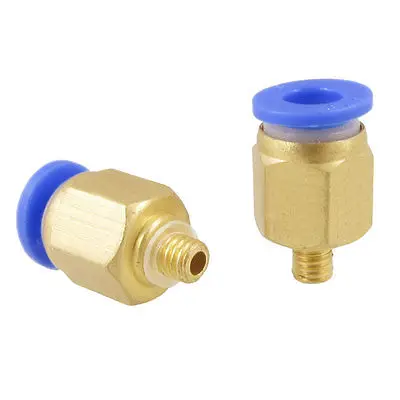 

5mm Male Thread 6mm Connector Dia One Touch Tube Push in Quick Fittings 2 Pcs