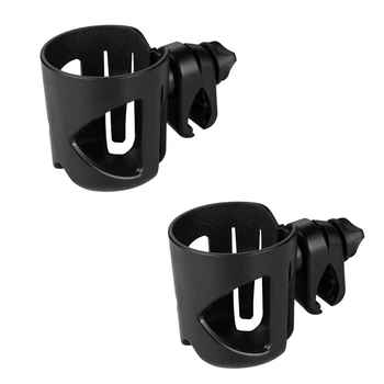 

2 Cup Holders, Stroller Cup Holders, Large-Diameter Design Cup Holders, 360-Degree Universal Rotating Cup Drink Holders