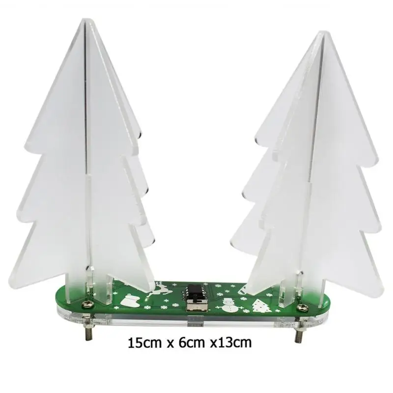 1 Set 3D Christmas Tree Superior Quality Delicate Design Decoration Skillful Manufacture Light Electronic Learning Assembly Kit