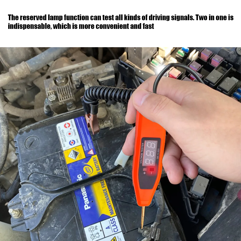 2 in 1 5-32V LCD Digital Display Automotive Electrical Circuit Tester Voltage Power Test Pen Probe Detector Car Diagnostic Tool