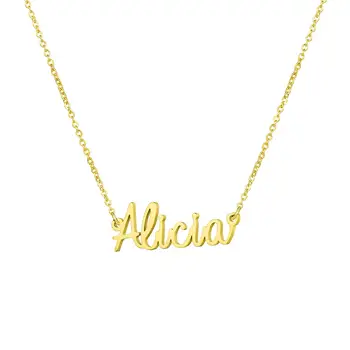 

Gold Color Personalized Fashion Simple Letter Necklace Stainless Steel Choker Custom Wedding Anniversary Party Jewelry Hot Sell