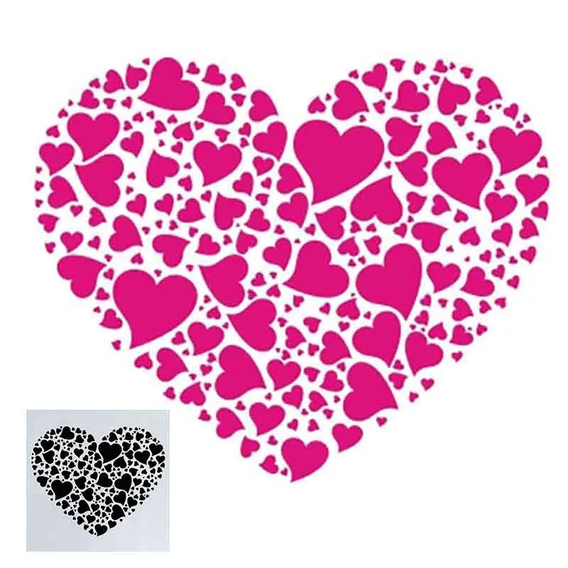 New 1pc Eco-friendly PET Cake Mold Heart Shape Fondant Chocolate Spray Stencils Birthday Cake Mould DIY Decorating Bakery Tools