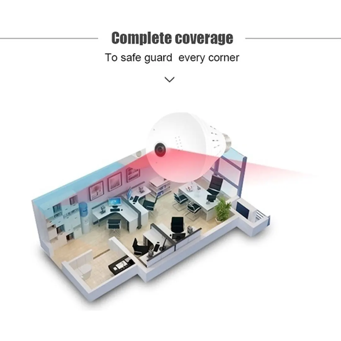 960P Fisheye Bulb Light Camera 1.3MP 1.44mm 360 Degree Panoramic Home Security Wireless WiFi IP Camera CCTV LED Lamp Camera