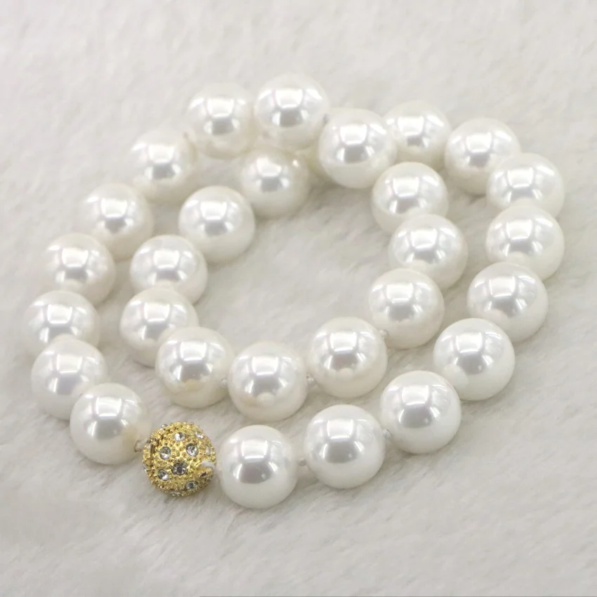 14mm natural black pearl white shell pearl necklace fashion mother birthday gift party jewelry clothing accessories (45)