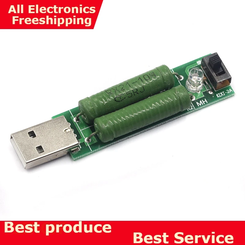 

1pcs/lot USB Port Mini Discharge Load Resistor Digital Current Voltage Meter Tester 2A/1A With Switch 1A Green Led / 2A Red Led