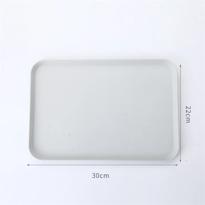 1 pcs Rectangle Fruit Bamboo Fiber Plates Storage Tray Family Dessert Dish Snack Dish Party Home Maintenance Tray Plate petisco - Цвет: Small Gray