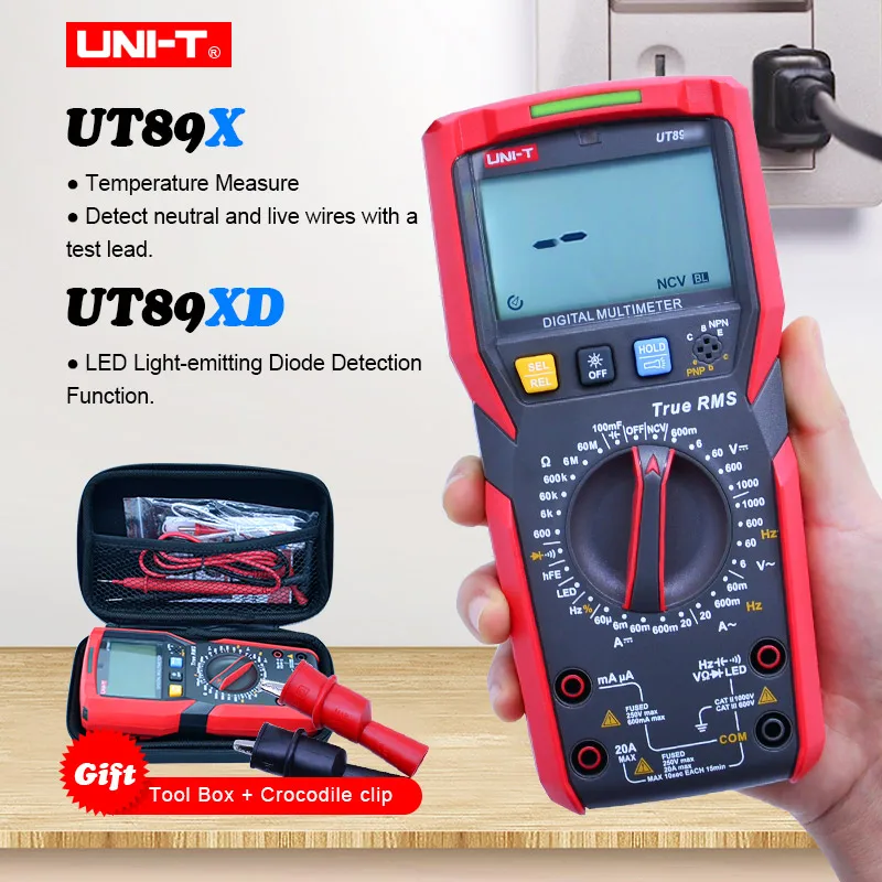 True RMS цифровой мультиметр UNI T UT89X AC DC Напряжение измеритель тока Емкость