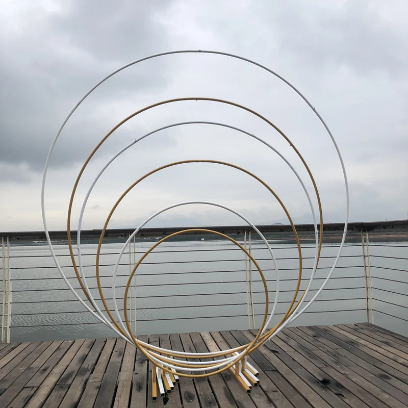 iron circle Wedding arch props background single arch flower outdoor lawn wedding flower door rack wedding birthday decoration